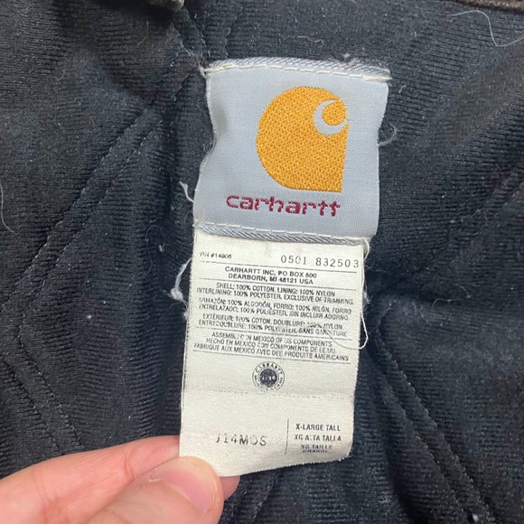 Vintage Carhartt J14 MOS Green Santa Fe Canvas Quilt Lined Jacket Mens XL Tall - Picture 8 of 12